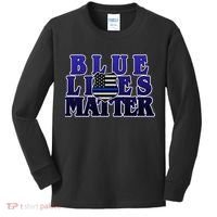 Police Shield Blue Lives Matter Kids Long Sleeve Shirt thumb 0