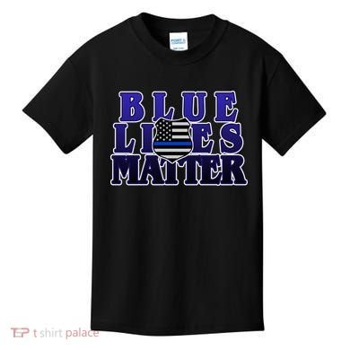 Police Shield Blue Lives Matter Kids T-Shirt