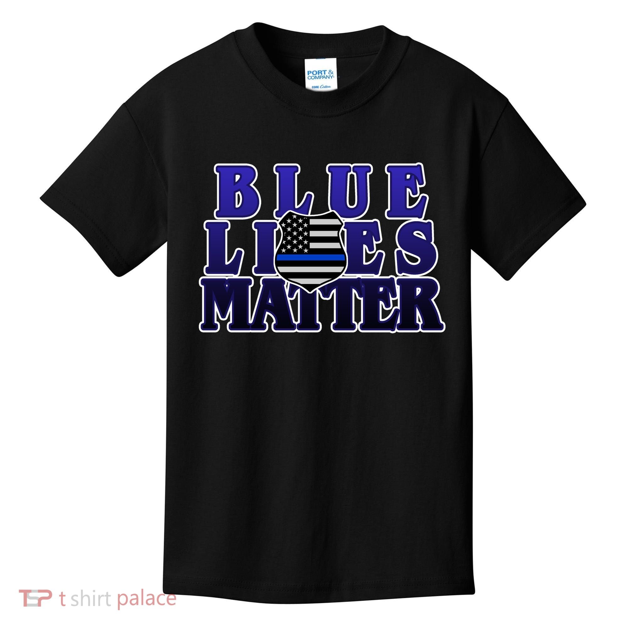 Police Shield Blue Lives Matter Kids T-Shirt