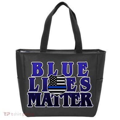 Police Shield Blue Lives Matter Tote Bag