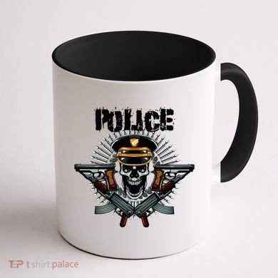 Police Skull Coffee Mug back