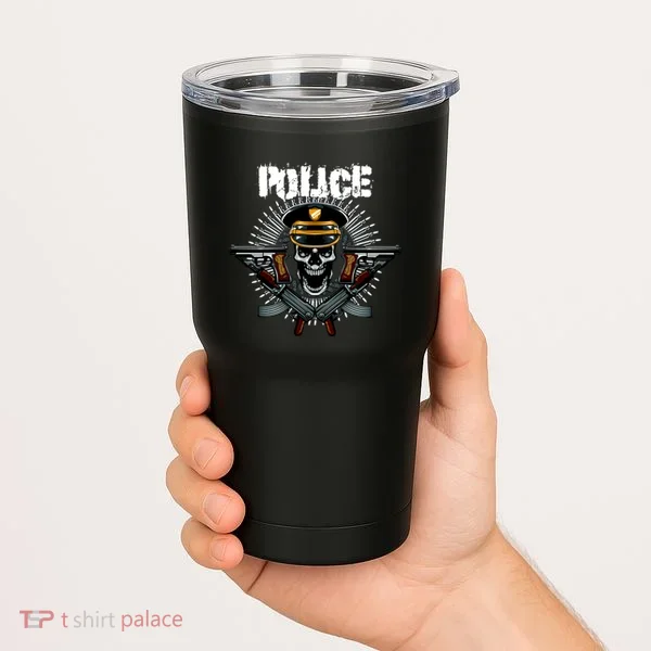 Police Skull Tumbler