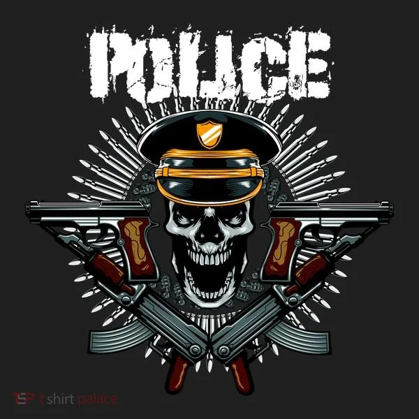 Police Skull Tumbler