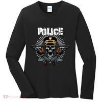 Police Skull Women's Long Sleeve Shirt thumb 0