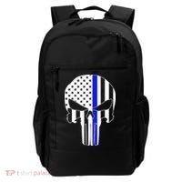 Police USA Skull Thin Blue Line Backpack thumb 0