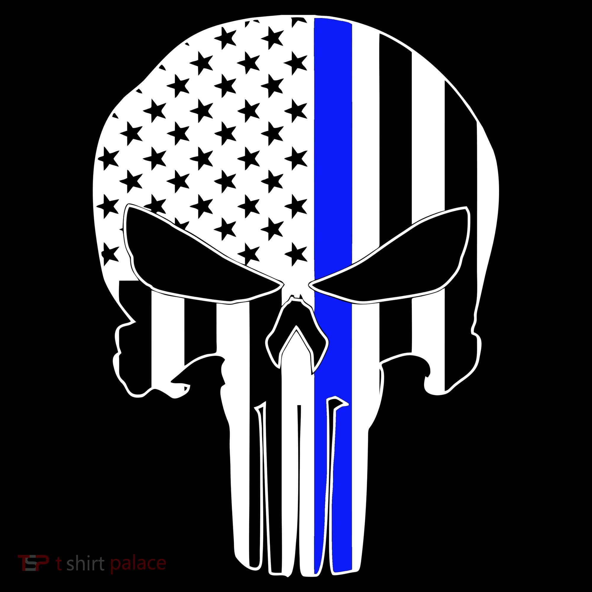 Police USA Skull Thin Blue Line Backpack