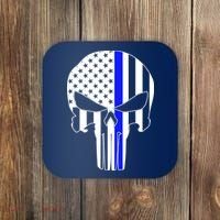 Police USA Skull Thin Blue Line Coaster thumb 0
