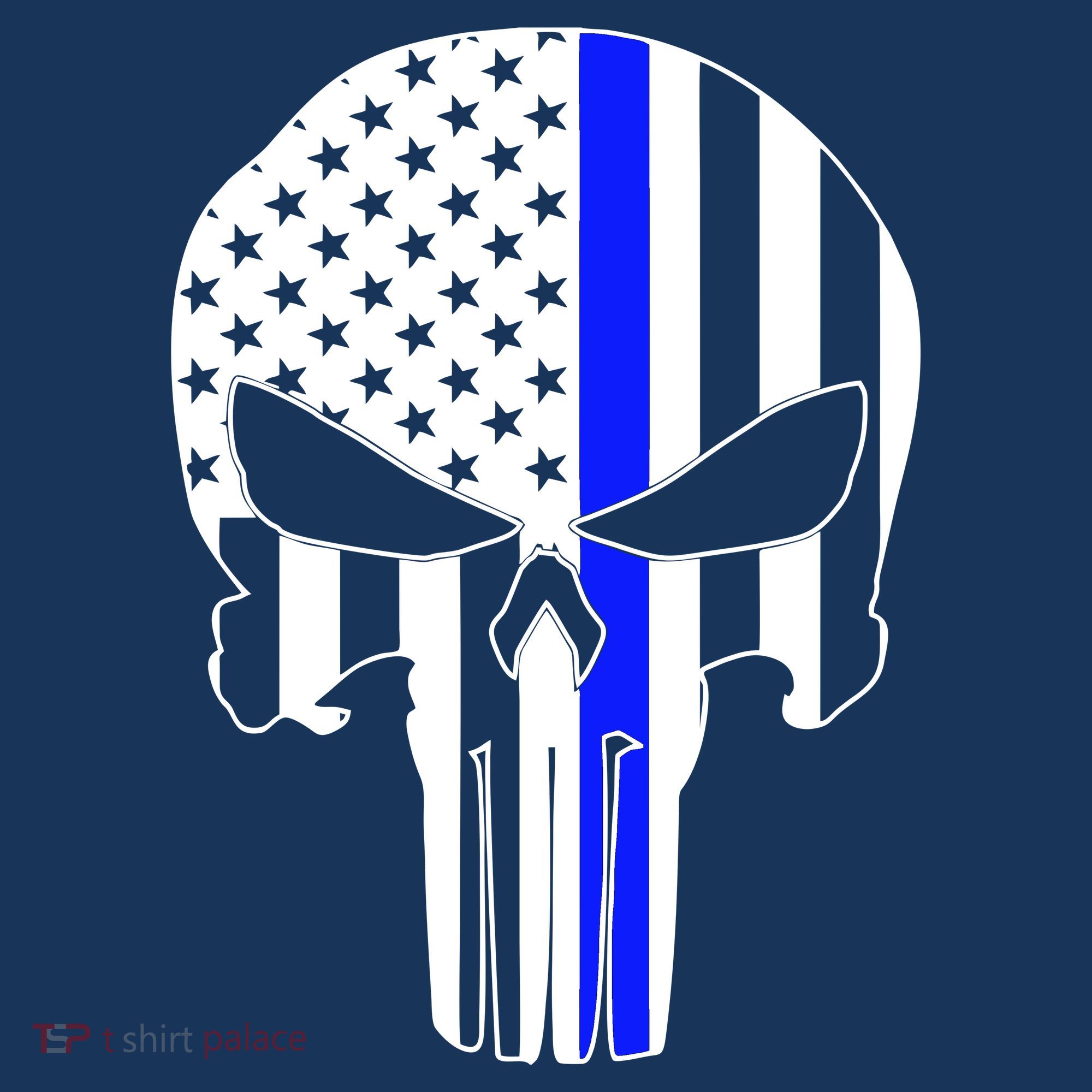 Police USA Skull Thin Blue Line Women's Hoodie