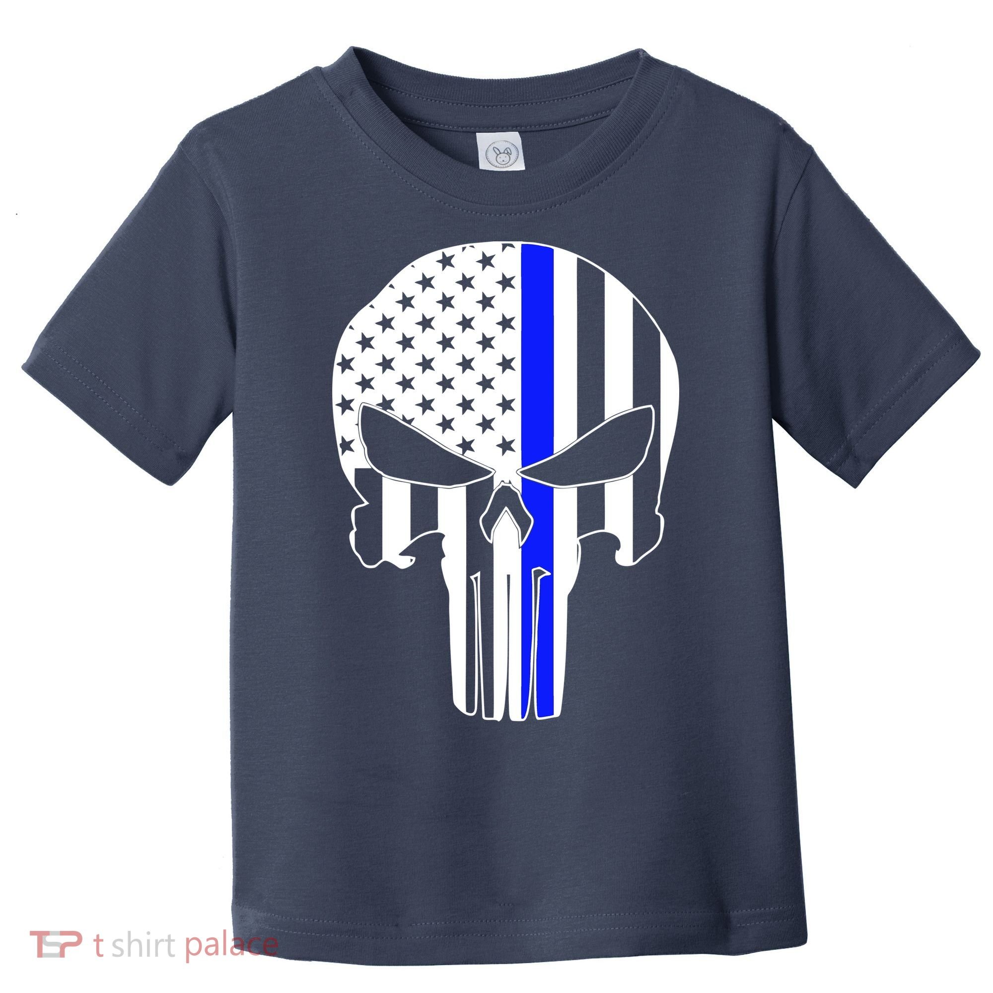 Police USA Skull Thin Blue Line Toddler T-Shirt