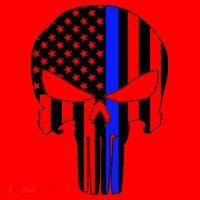 Police USA Skull Thin Blue Line Santa Hat thumb 1