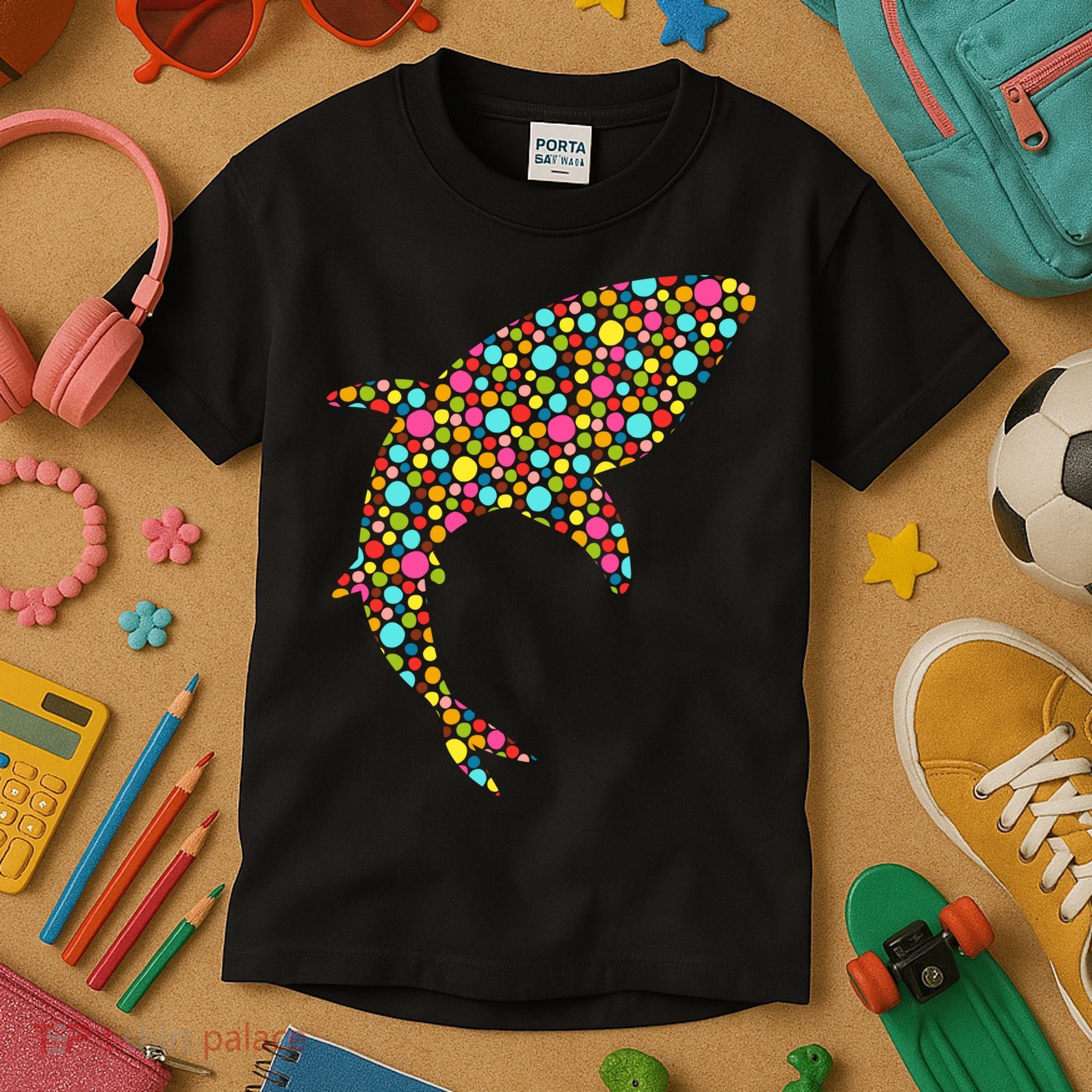 Polka Dot Shark International Dot Day Kids T-Shirt