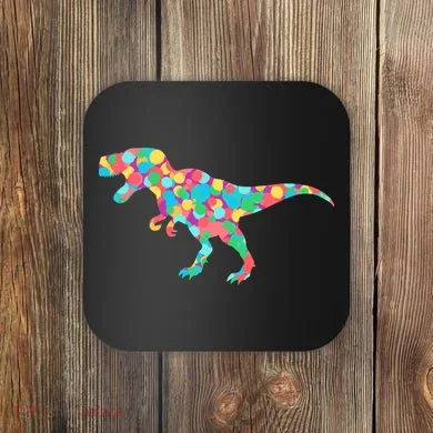 Polka Dot T-Rex International Dot Day Coaster