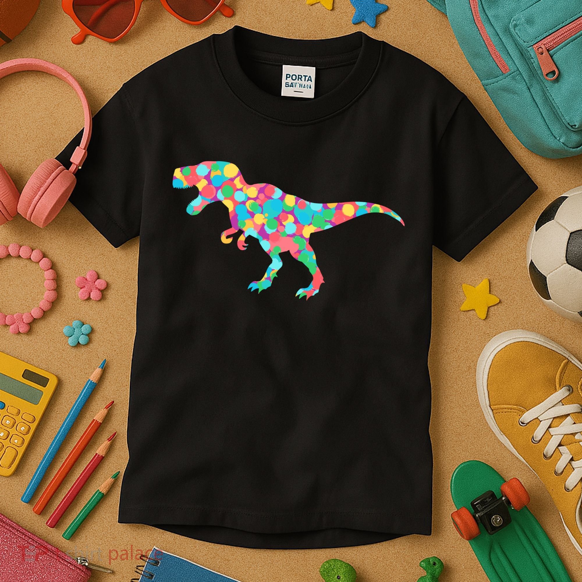 Polka Dot T-Rex International Dot Day Kids T-Shirt