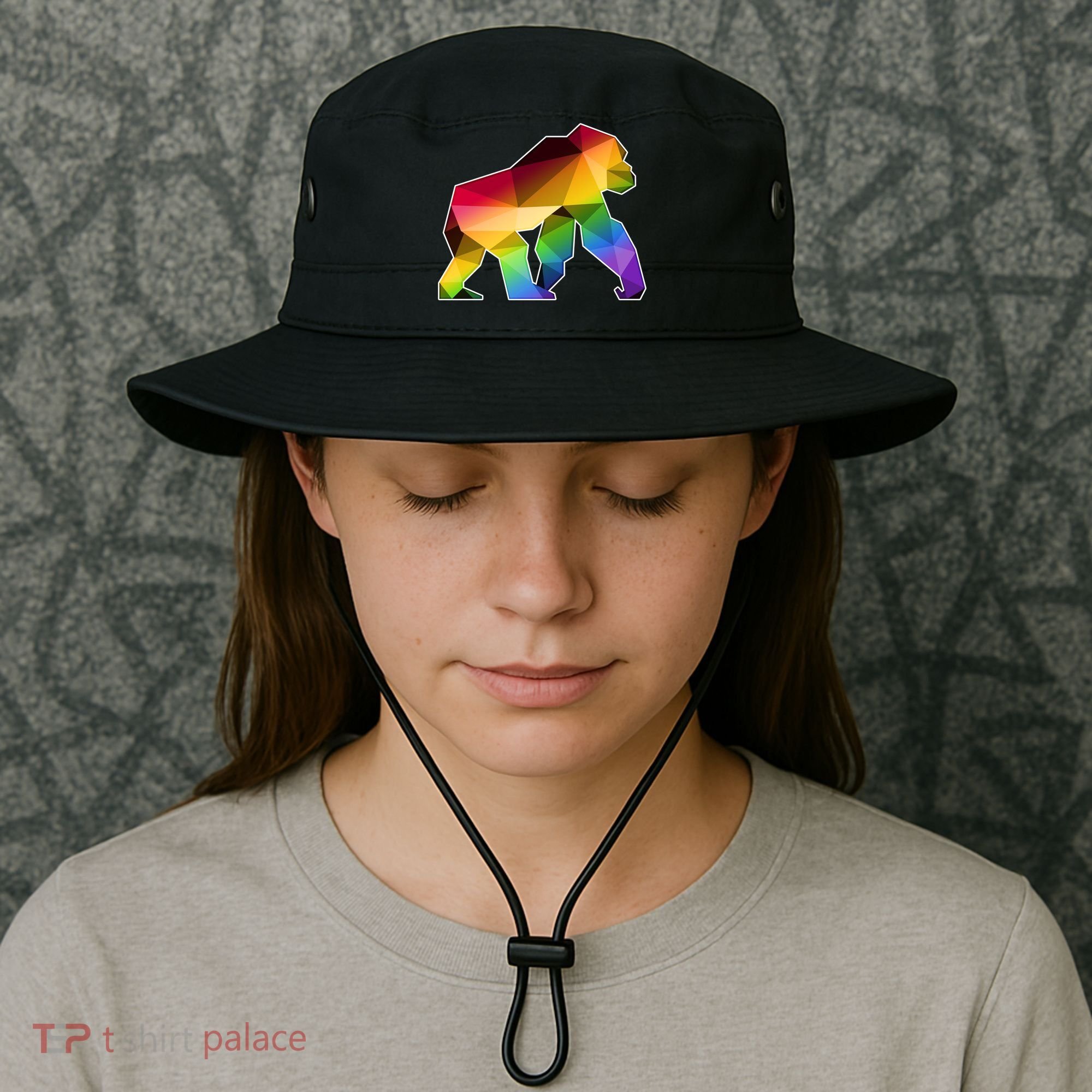 Polygon Crystal Gorilla  Bucket Hat