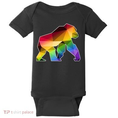 Polygon Crystal Gorilla  Baby Bodysuit