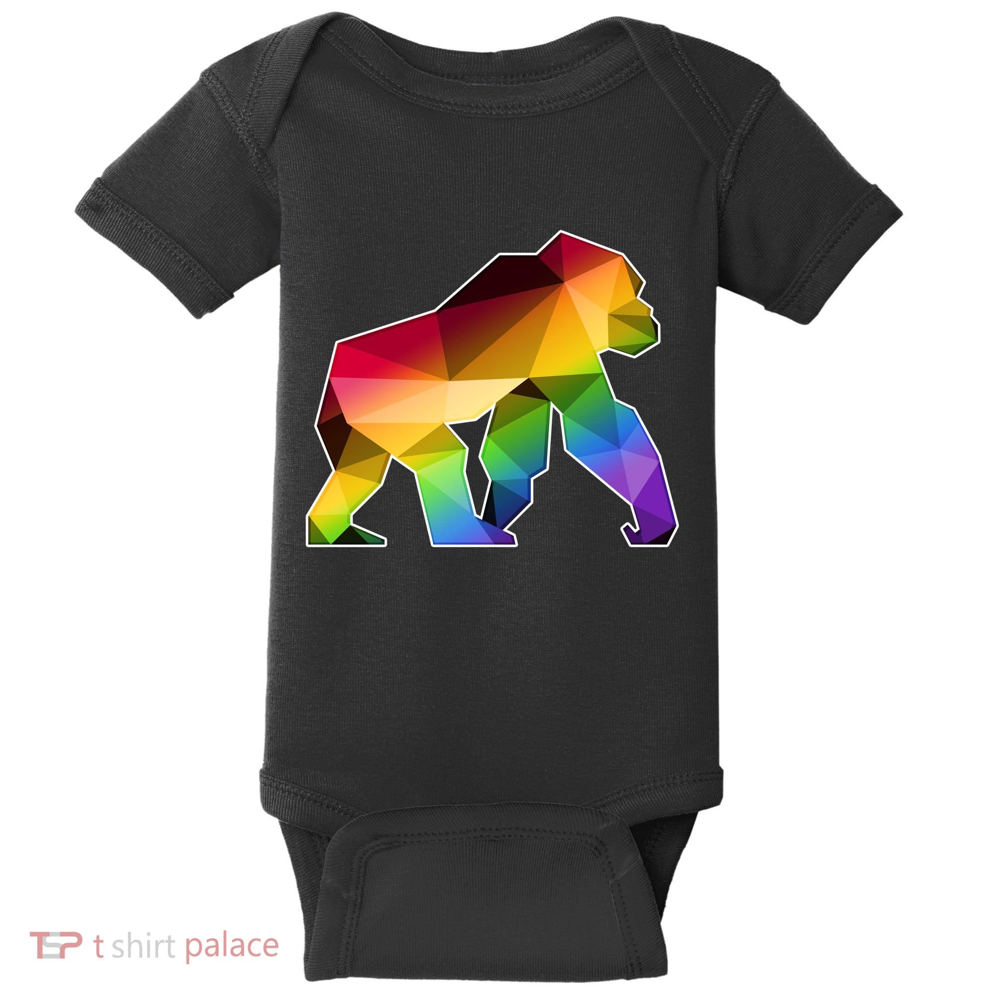 Polygon Crystal Gorilla  Baby Bodysuit