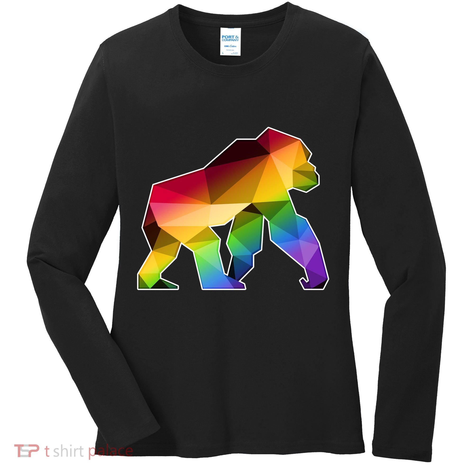 Polygon Crystal Gorilla  Women's Long Sleeve Shirt