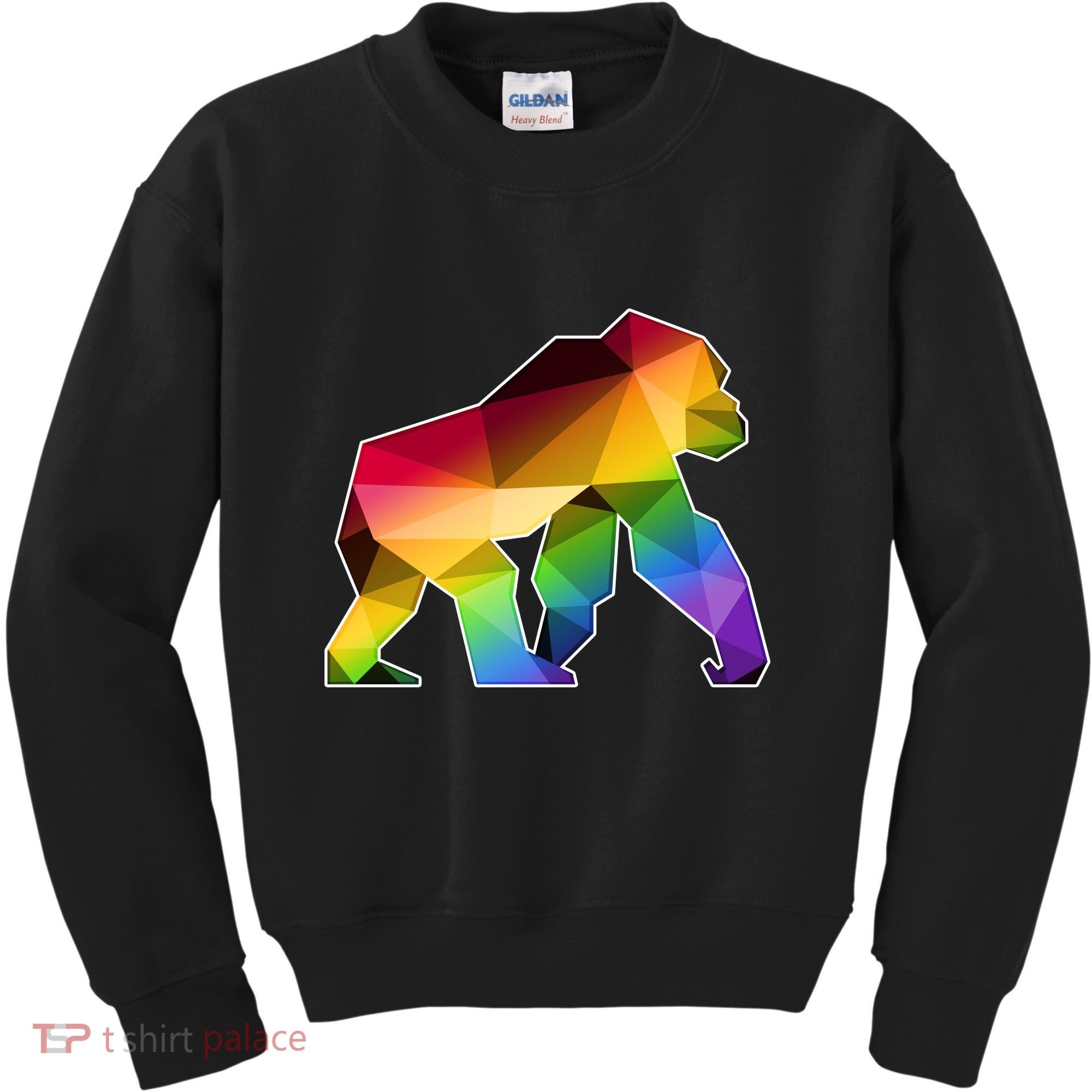 Polygon Crystal Gorilla  Kids Sweatshirt