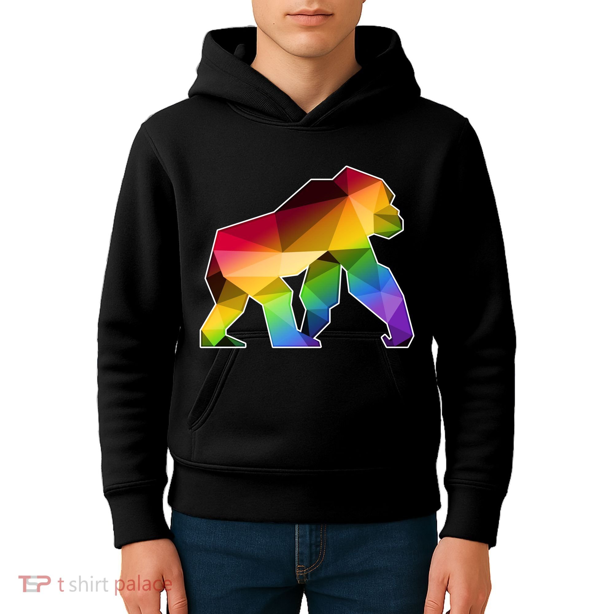 Polygon Crystal Gorilla  Kids Hoodie