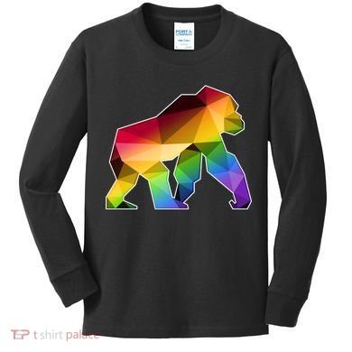 Polygon Crystal Gorilla  Kids Long Sleeve Shirt