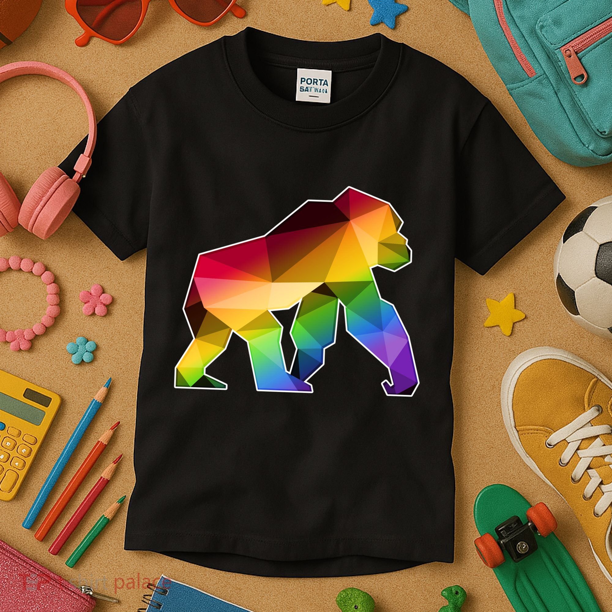 Polygon Crystal Gorilla  Kids T-Shirt