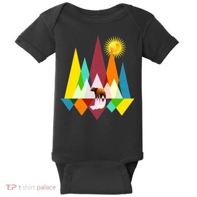 Polygon Wilderness Bear Baby Bodysuit