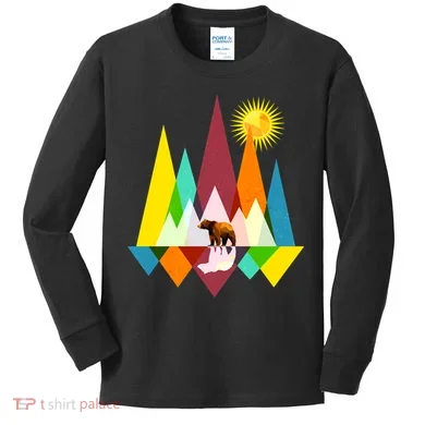 Polygon Wilderness Bear Kids Long Sleeve Shirt