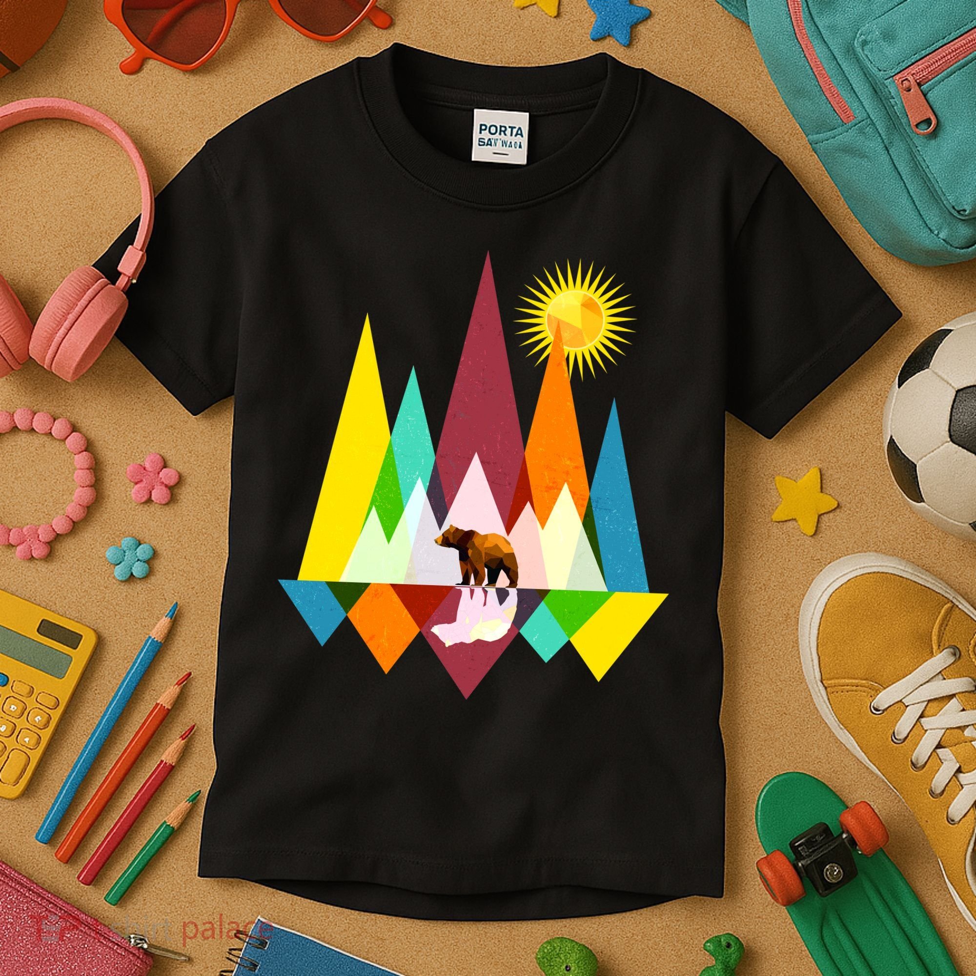 Polygon Wilderness Bear Kids T-Shirt