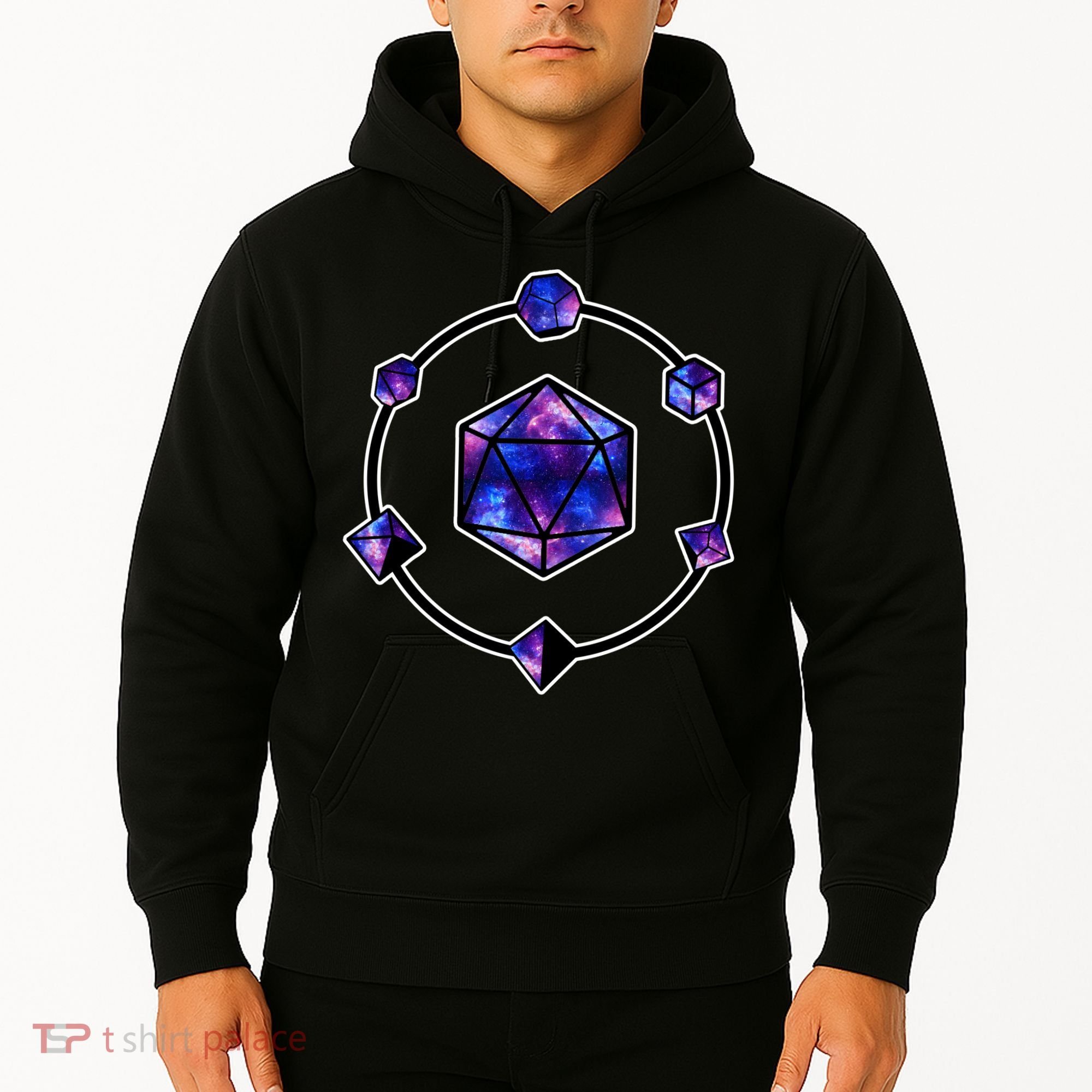 Polyhedral Dice Galaxy Circle Hoodie