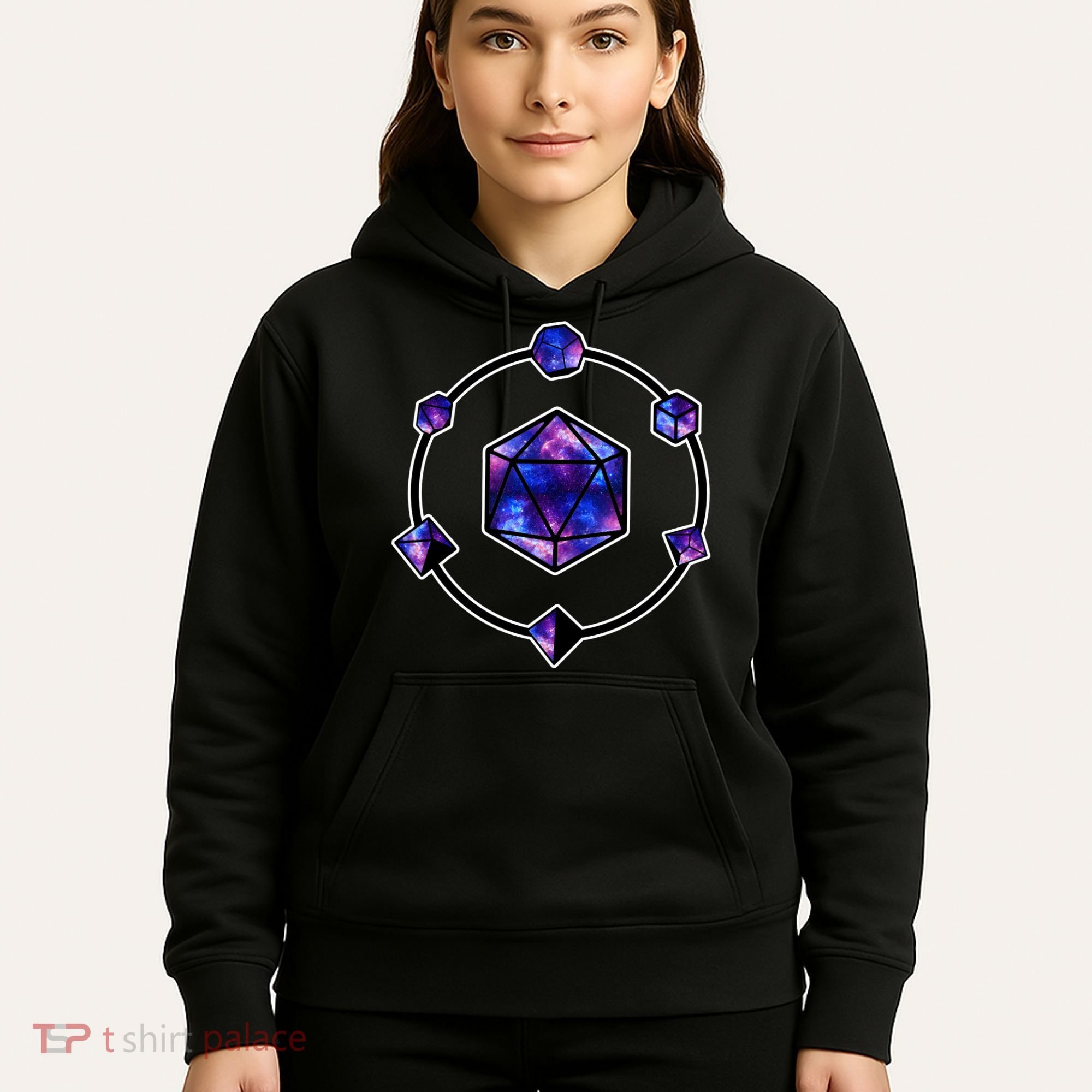 Polyhedral Dice Galaxy Circle Hoodie