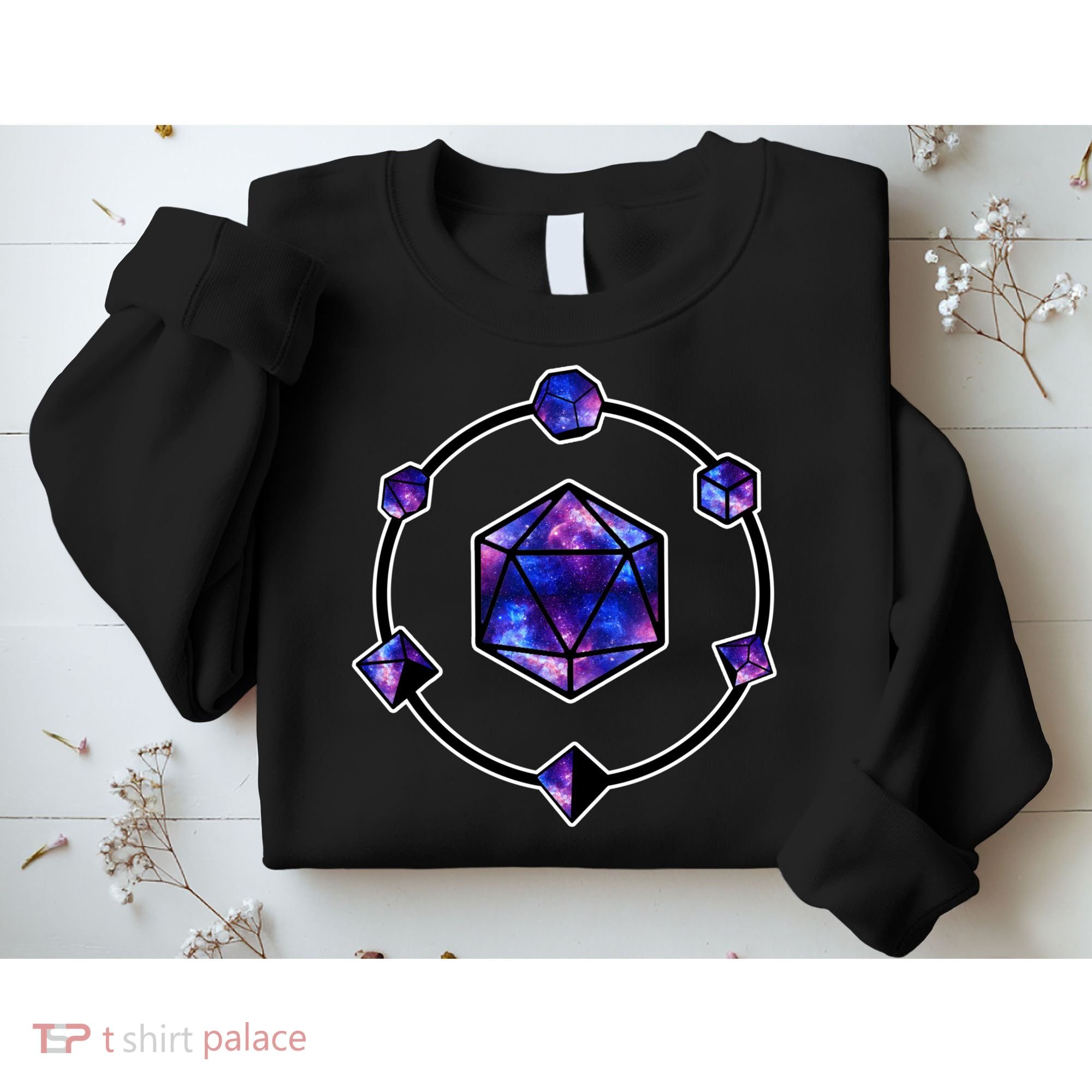 Polyhedral Dice Galaxy Circle Sweatshirt