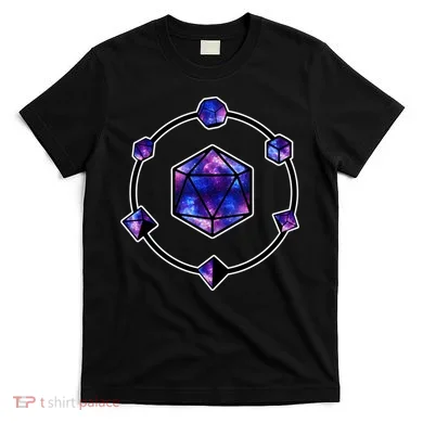 Polyhedral Dice Galaxy Circle T-Shirt