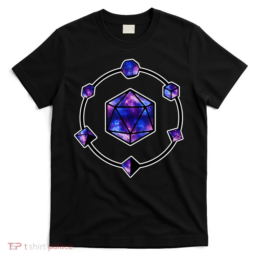 Polyhedral Dice Galaxy Circle T-Shirt