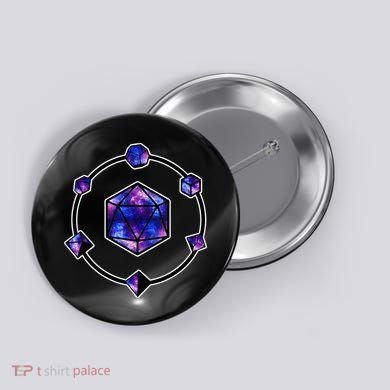 Polyhedral Dice Galaxy Circle Button