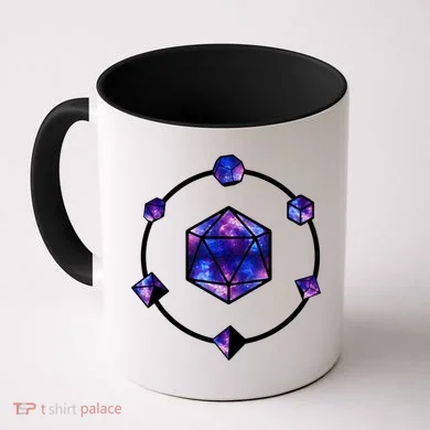 Polyhedral Dice Galaxy Circle Coffee Mug