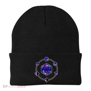 Polyhedral Dice Galaxy Circle Beanie
