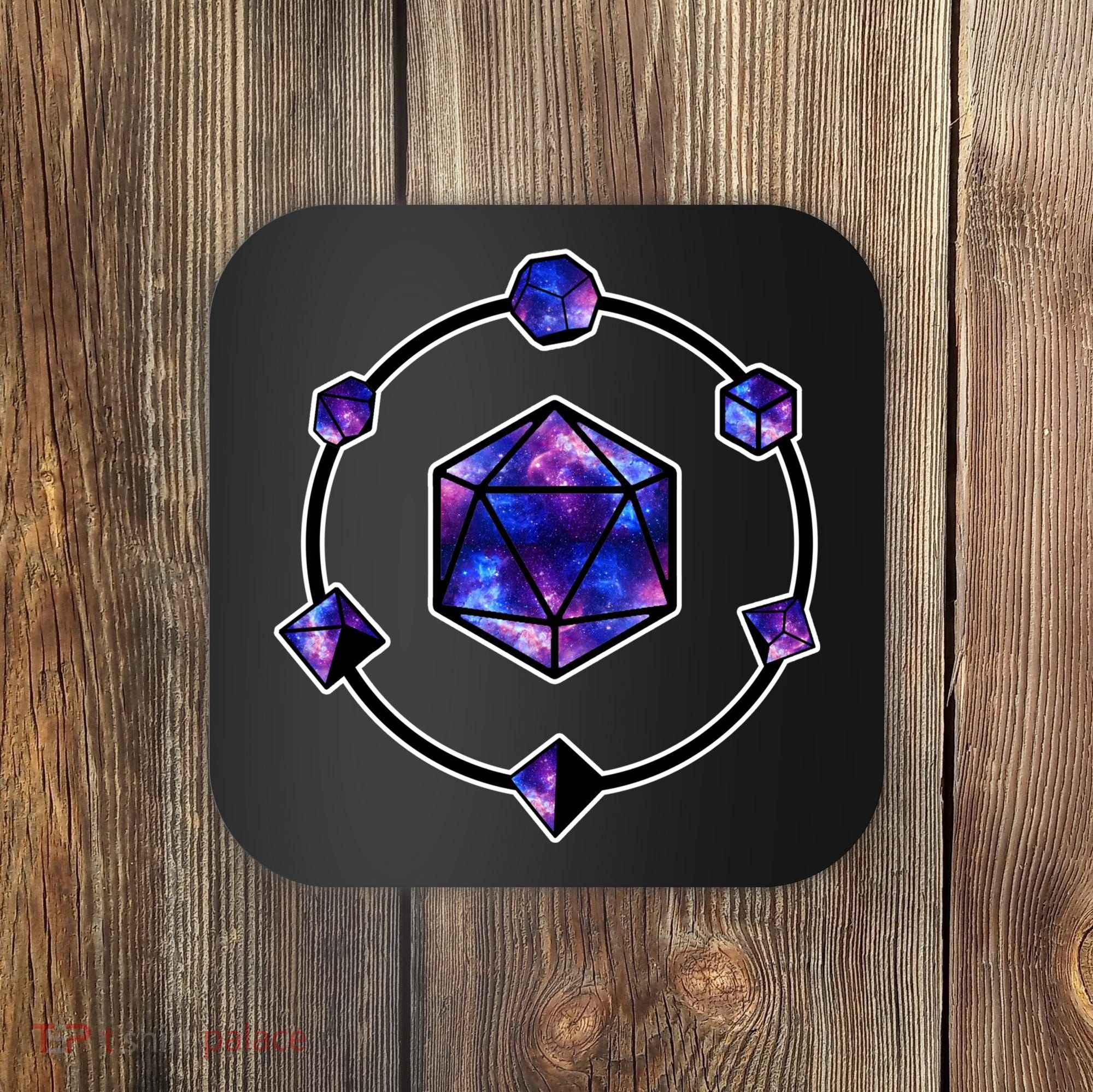 Polyhedral Dice Galaxy Circle Coaster