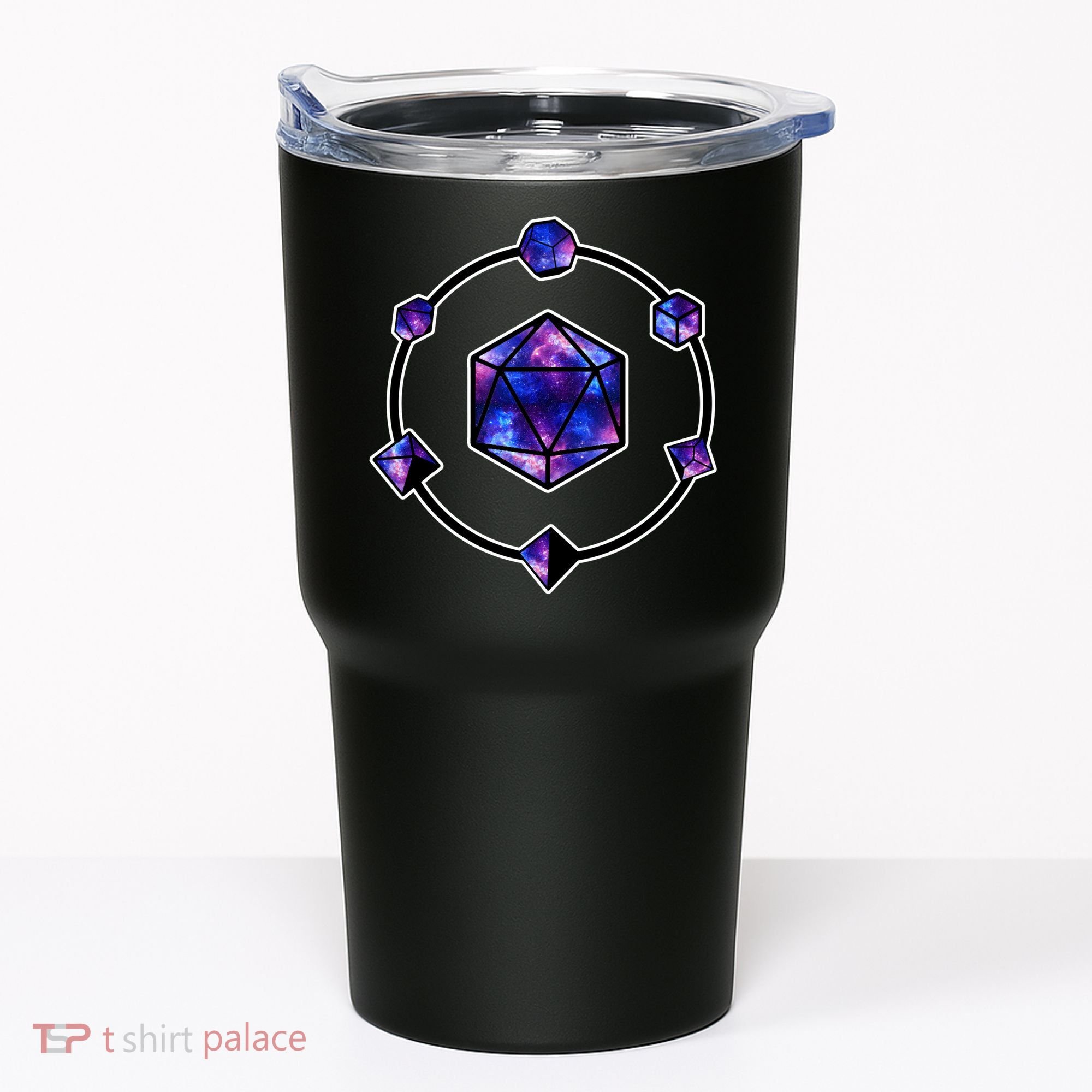 Polyhedral Dice Galaxy Circle Tumbler