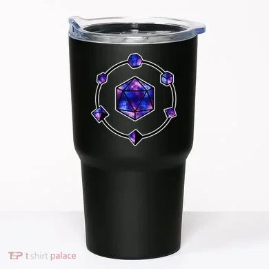 Polyhedral Dice Galaxy Circle Tumbler