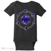 Polyhedral Dice Galaxy Circle Baby Bodysuit thumb 0