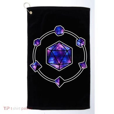 Polyhedral Dice Galaxy Circle Golf Towel