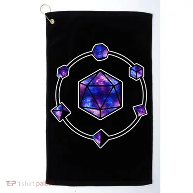 Polyhedral Dice Galaxy Circle Golf Towel