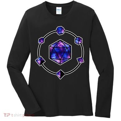 Polyhedral Dice Galaxy Circle Women's Long Sleeve Shirt