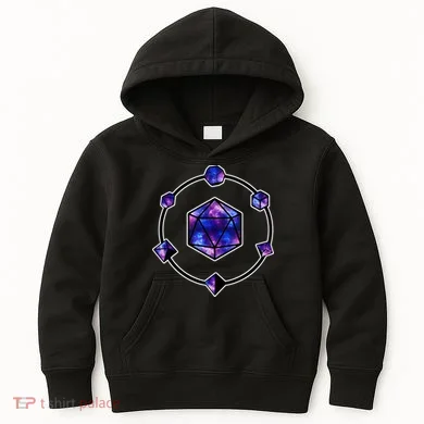 Polyhedral Dice Galaxy Circle Kids Hoodie