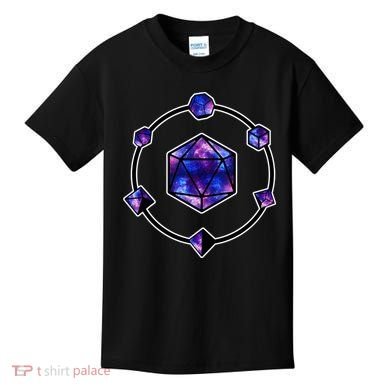 Polyhedral Dice Galaxy Circle Kids T-Shirt
