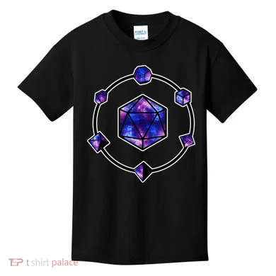 Polyhedral Dice Galaxy Circle Kids T-Shirt