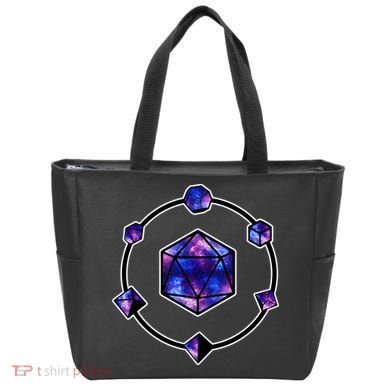 Polyhedral Dice Galaxy Circle Tote Bag