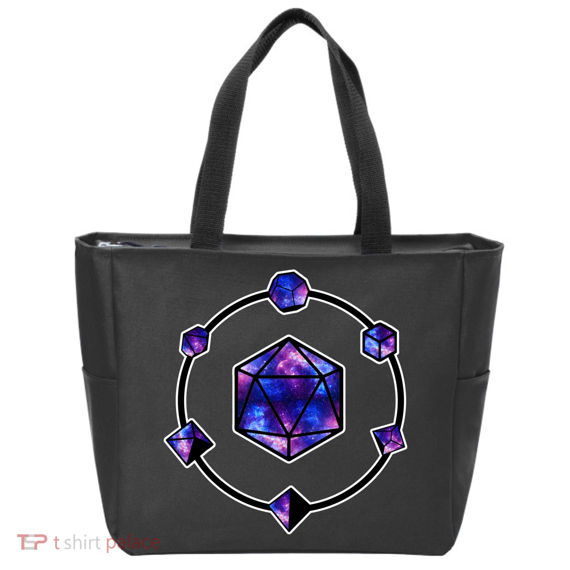 Polyhedral Dice Galaxy Circle Tote Bag