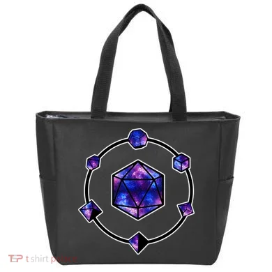Polyhedral Dice Galaxy Circle Tote Bag