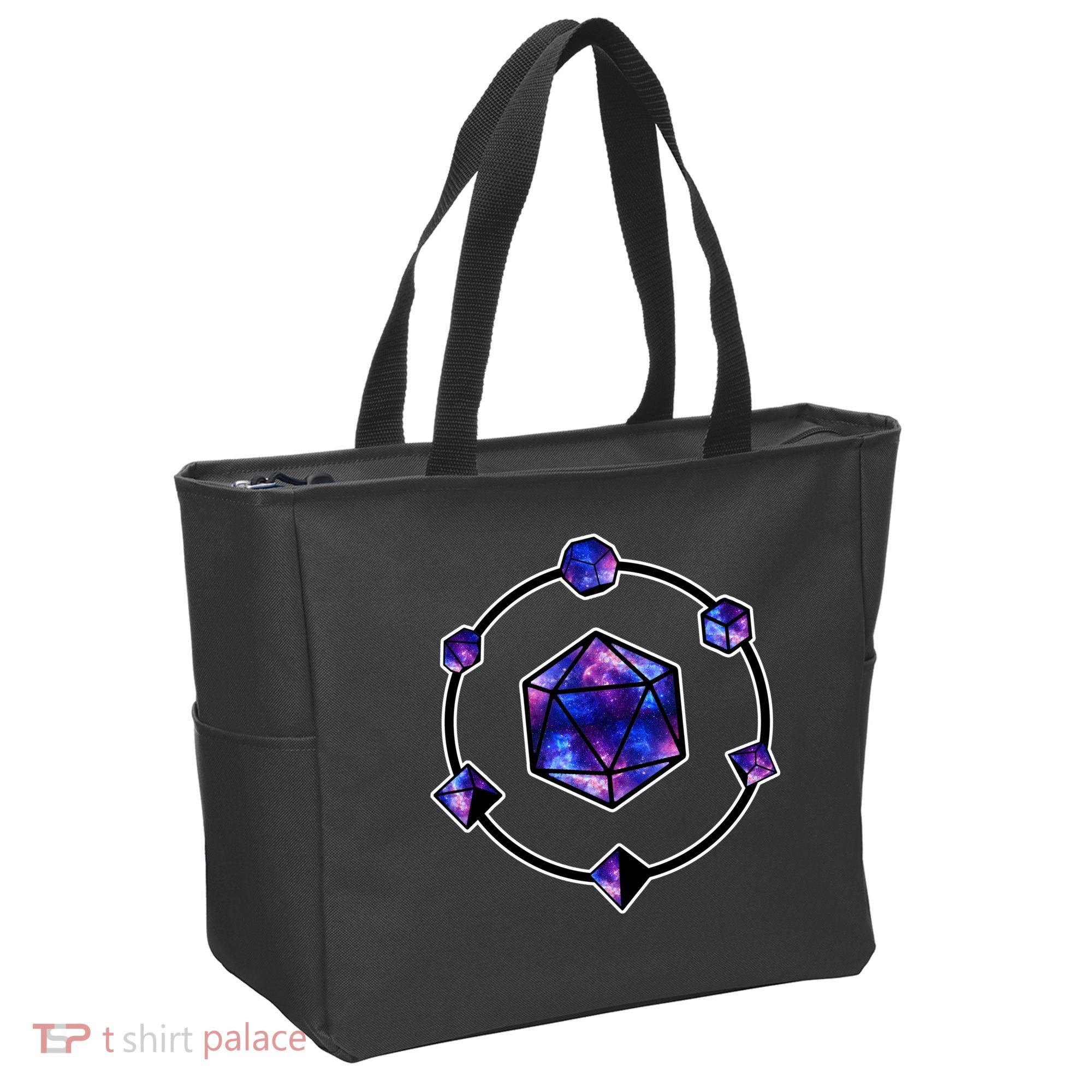 Polyhedral Dice Galaxy Circle Tote Bag